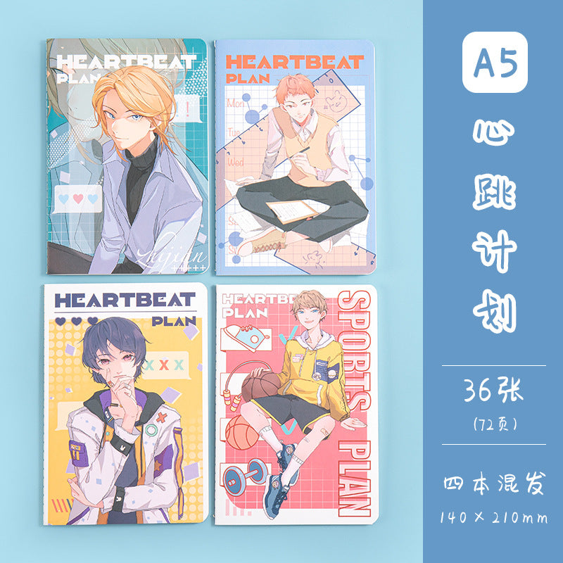 魔卡文化创意A5车线本可爱卡通图案笔记本学生学习文具手帐MoKa Cultural & Creative A5 Stitched Notebook with Cute Cartoon Designs—Student Study Stationery and Planner