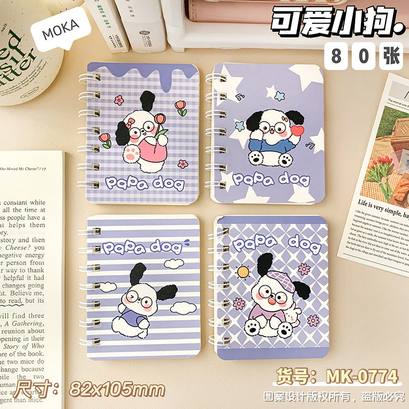 可爱卡通高颜值A7侧翻线圈本学生小本子迷你笔记本便携办公记事本 Cute, Cartoon-Style, High-Quality A7 Side-Folding Spiral Notebook—Student Notebook, Mini Notebook, Portable Office Notepad