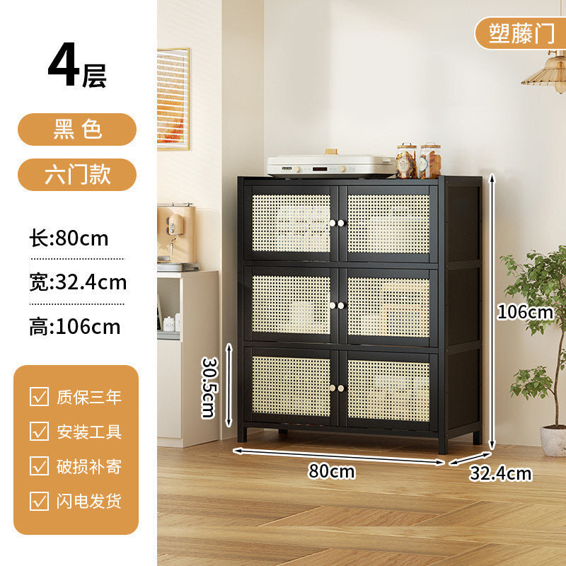 餐边柜靠墙一体储物柜中古风多功能茶水柜客厅Wall-mounted sideboard with integrated storage unit – vintage-style multifunctional tea cabinet for the living room