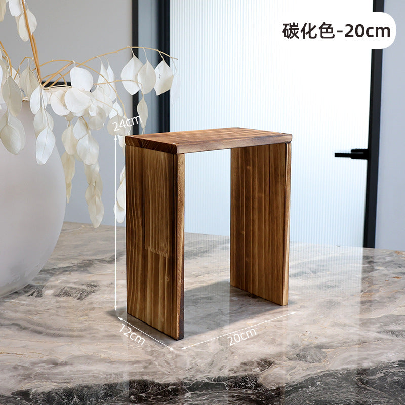 12CM宽度复古碳化木质展示架花架收纳博古架绿植盆栽茶杯茶具文玩12 cm wide vintage carbonised wood display stand, flower stand, storage cabinet and curio cabinet for houseplants, potted plants, teacups, tea sets and collectables