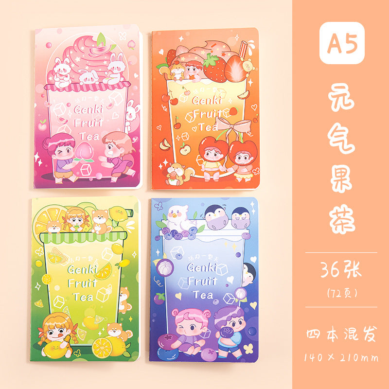 魔卡文化创意A5车线本可爱卡通图案笔记本学生学习文具手帐MoKa Cultural & Creative A5 Stitched Notebook with Cute Cartoon Designs—Student Study Stationery and Planner