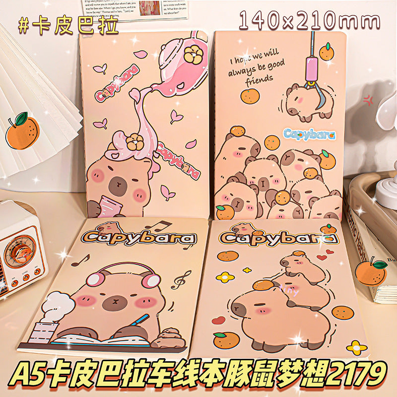 记事本可爱卡通学生用品作文本创意图案A5车线本子笔记本Notebooks: Cute Cartoon Student Supplies, Creative Design A5 Stitched Notebooks