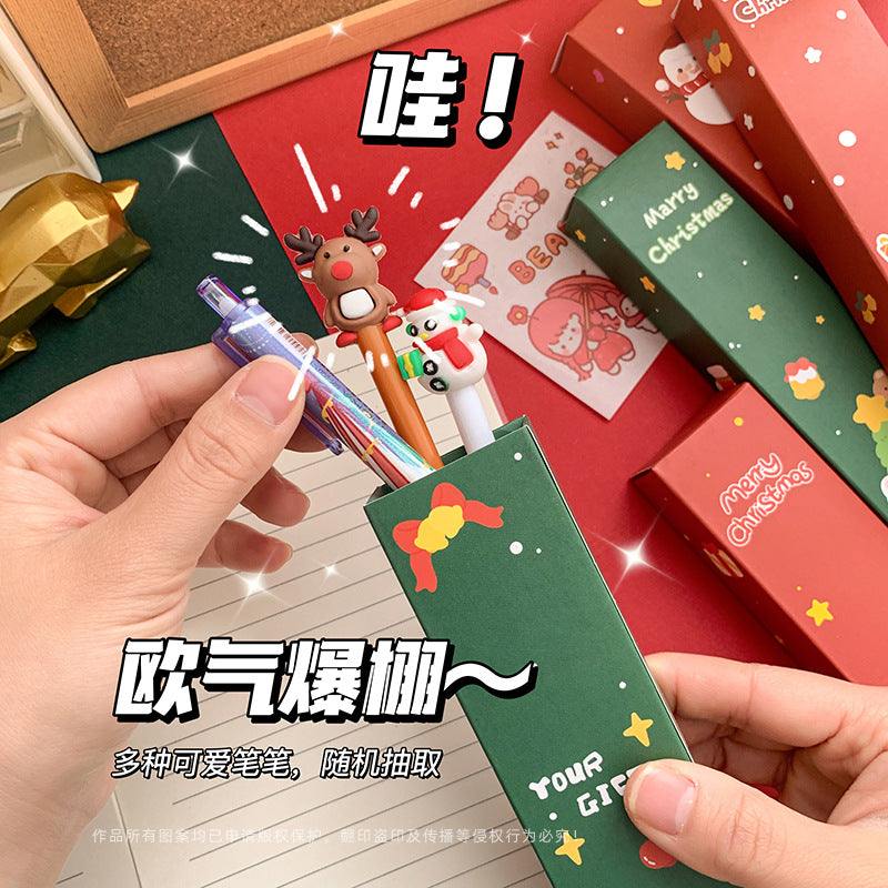 MOKA圣诞节礼物盲盒小学生全班圣诞奖品高颜值儿童奖品中性笔 MOKA Christmas Gift Mystery Box: Christmas Prizes for an Entire Elementary School Class—Stylish Children's Prizes: Gel Pens