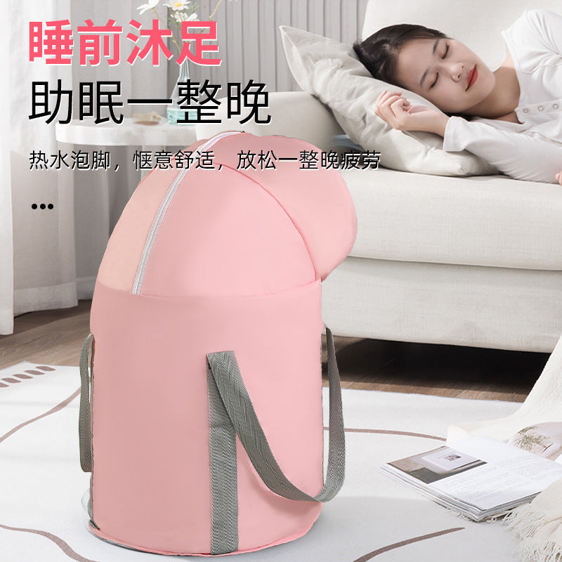 可折叠泡脚袋家用便携式保温足浴桶加高过小腿熏蒸泡脚桶洗脚神器Foldable Foot Soaking Bag – Portable Home-Use Insulated Foot Bath Tub, Extra-Tall (Reaches Above the Calf), Steam Foot Soaking Tub – The Ultimate Foot Care Tool