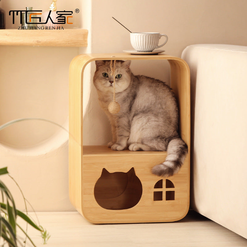 定制创意多功能猫窝玩睡一体四季通用猫屋宠物储物柜Customisable, Creative, Multi-functional Cat Bed: Play and Sleep in One – All-Season Cat House and Pet Storage Cabinet