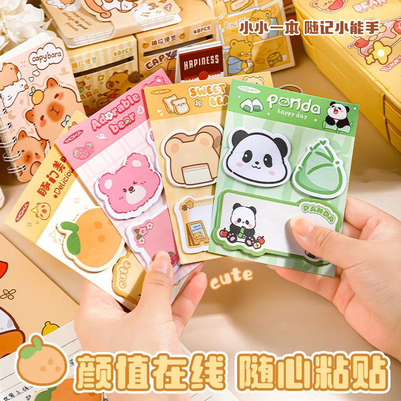 卡皮巴拉可爱卡通便利贴熊猫手帐多功能异形便签贴纸可撕便签纸Cute Capybara Cartoon Sticky Notes, Panda Planner, Multifunctional Shaped Sticky Notes, Peel-Off Sticky Notes