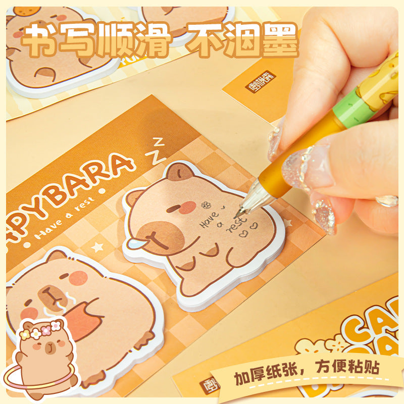 学生便利贴卡皮巴拉可爱办公工具便签学习用品索引标签贴Student Sticky Notes, Capybara-themed Cute Office Supplies, Sticky Notes, School Supplies, Index Labels