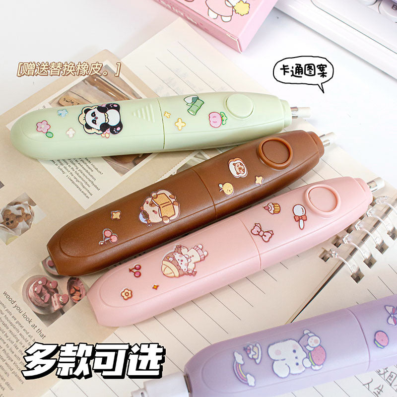 MOKA魔卡卡通可爱电动橡皮擦学生专用自动橡笔擦美术生专用不留痕 MOKA Magic Card Cute Electric Eraser—Automatic Eraser for Students, Specially Designed for Art Students, Leaves No Marks