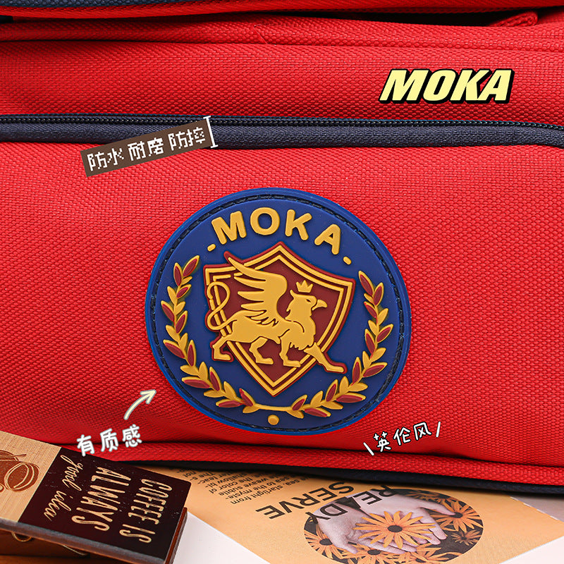 MOKA英伦学院风贵族笔袋多功能初高中小学生牛津布铅笔袋文具盒MOKA British Preppy-Style Aristocratic Pencil Case—Multifunctional Oxford Cloth Pencil Case for Middle and High School Students
