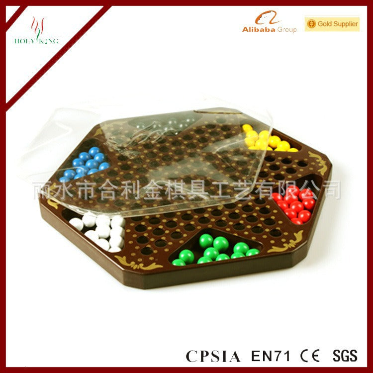 木制 中国宫廷  6色 带盖 中国 跳棋Wooden Chinese Imperial 6-colour Lidded Chinese Checkers