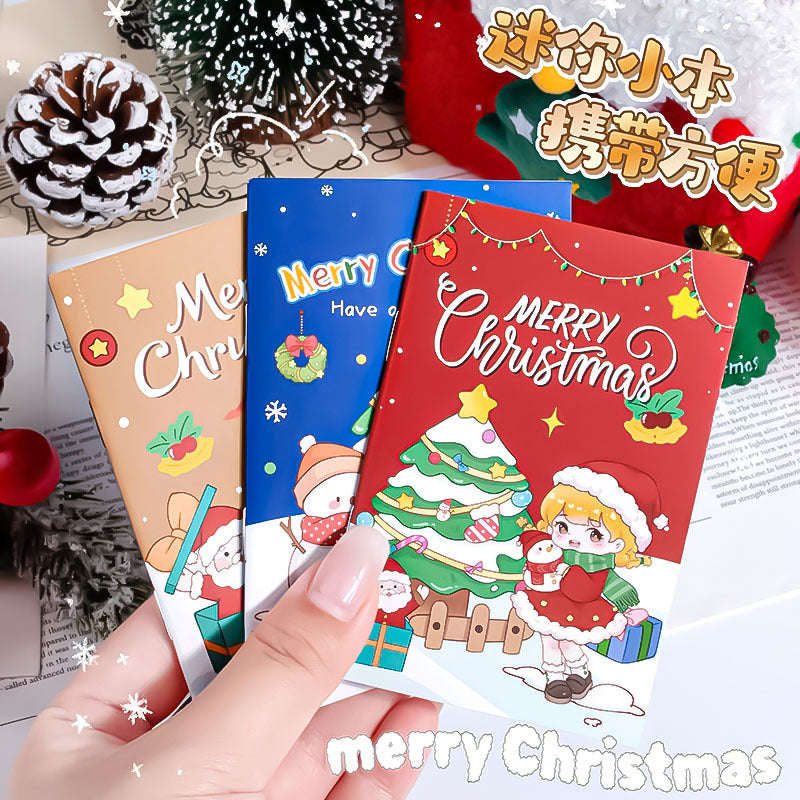 圣诞骑马钉横线本小本子学生可爱文具圣诞节创意记事本笔记本Christmas Horse-Themed Stitched Notebook: Cute Student Stationery, Creative Christmas Notepad