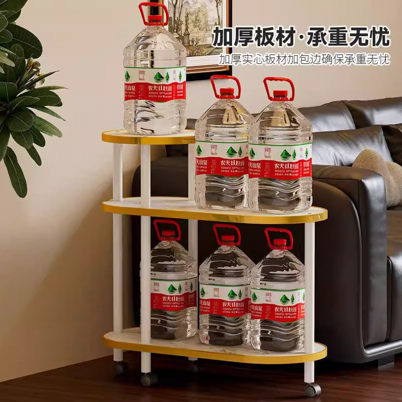 移动推车置物架家用岩板纹沙发边几整理架多层收纳客厅茶几储物架Mobile Trolley Shelving Unit – Home Use, Stone-Effect Sofa Side Table Organiser, Multi-Tier Storage, Living Room Coffee Table Storage Unit