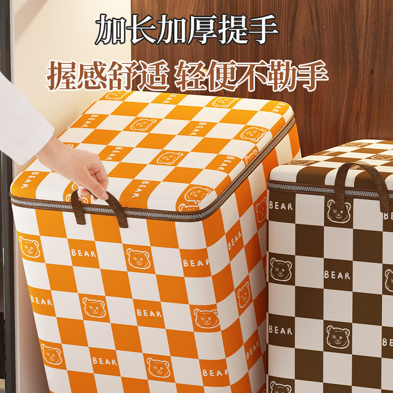 新款被子收纳袋大容量换季衣物搬家打包袋防水防潮衣柜整理收纳箱New-style duvet storage bag: large-capacity bag for seasonal clothing, moving and packing; waterproof and moisture-proof wardrobe organisation and storage box