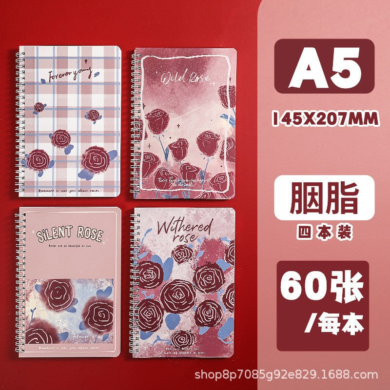A5高颜值油画风景清爽线圈本可爱手账本学生文具实用奖品留言记事A5 High-Quality Oil Painting Landscape Refreshing Spiral-Bound Notebook: Cute Planner, Student Stationery, Practical Giveaway, for Notes and Messages
