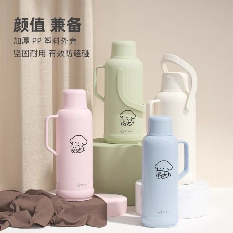 捷安玺大容量家用暖水壶加厚玻璃内胆热水瓶学生专用宿舍保温壶Large-Capacity Household Electric Kettle with Thickened Glass Liner—Insulated Water Bottle for Student Dormitories