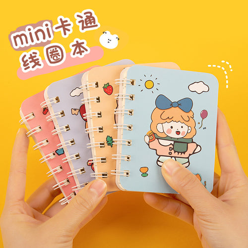 A7侧翻线圈本80张160页图案横线内页小本子手账便携记事本 A7 Flip-Style Spiral-Bound Notebook, 80 Sheets, 160 Pages, Patterned with Horizontal Lines, Compact Planner, Portable Notepad