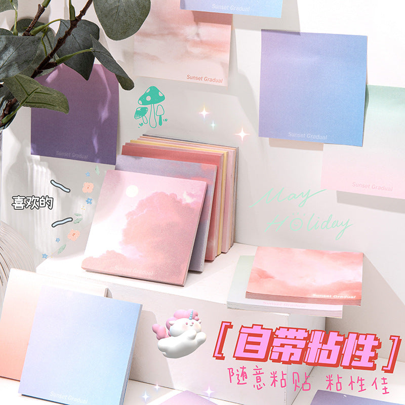 ins风便利贴可粘贴渐变高颜值学生便签纸留言记事可撕便签批发 Sticky Notes: Adhesive, Gradient-Colored, Stylish Student Notes for Messages and Memos—Peel-Off Notes