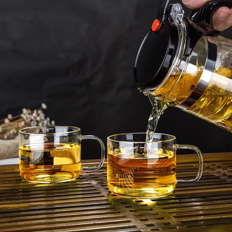 玻璃小茶杯功夫主人杯单杯茶具品茗杯套装耳杯透明带把小杯子Small Glass Tea Cups, Kung Fu Master Set, Single-Cup Tea Set, Tea Tasting Cup Set, Ear Cups, Transparent Small Cups with Handles