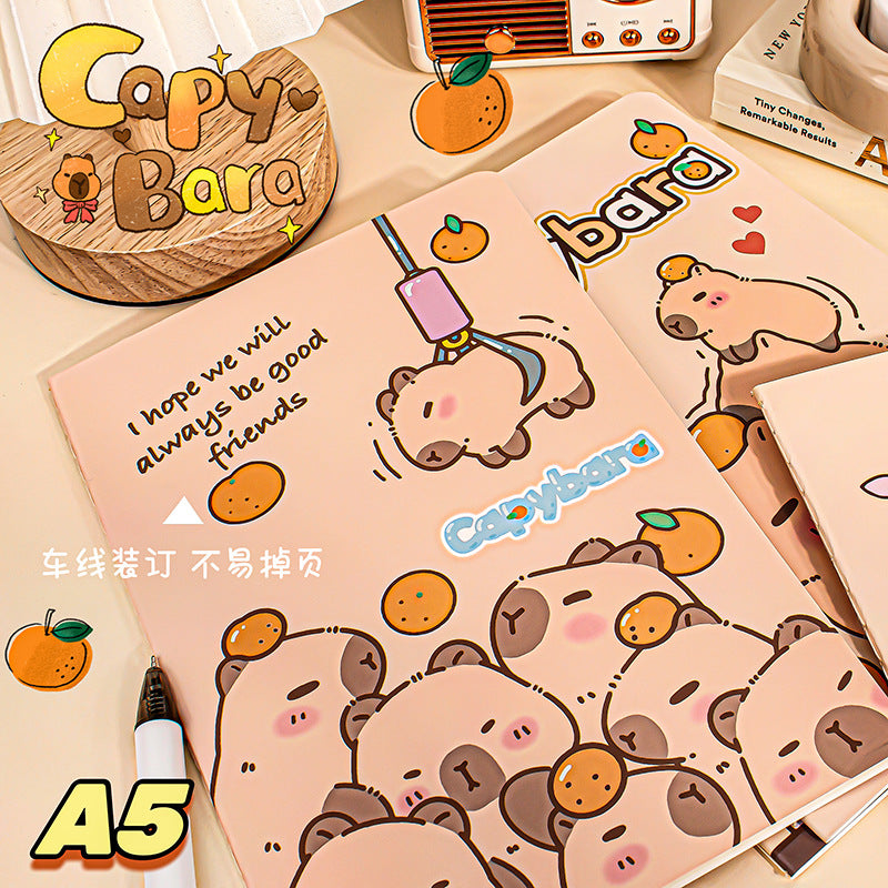 A5车线本可爱卡通记事本学生学习用品软面抄日记本笔记本本子 A5 Ruled Notebook—Cute Cartoon-Themed Student Stationery, Soft-Cover Diary, Notebook