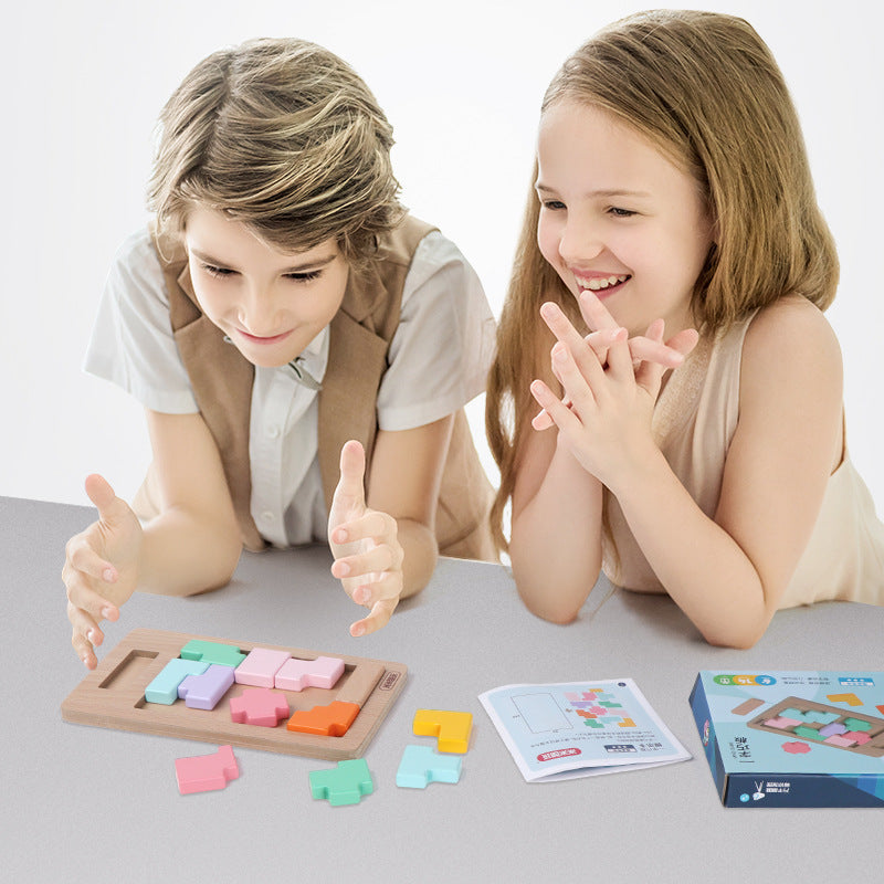 教学用具儿童巧智力板拼图几何形状6岁宝宝益智男女孩木质玩具Educational Toy: Children’s Creative Intelligence Board Puzzle – Geometric Shapes – Educational Toy for 6-Year-Olds – Suitable for Boys and Girls – Wooden Toy