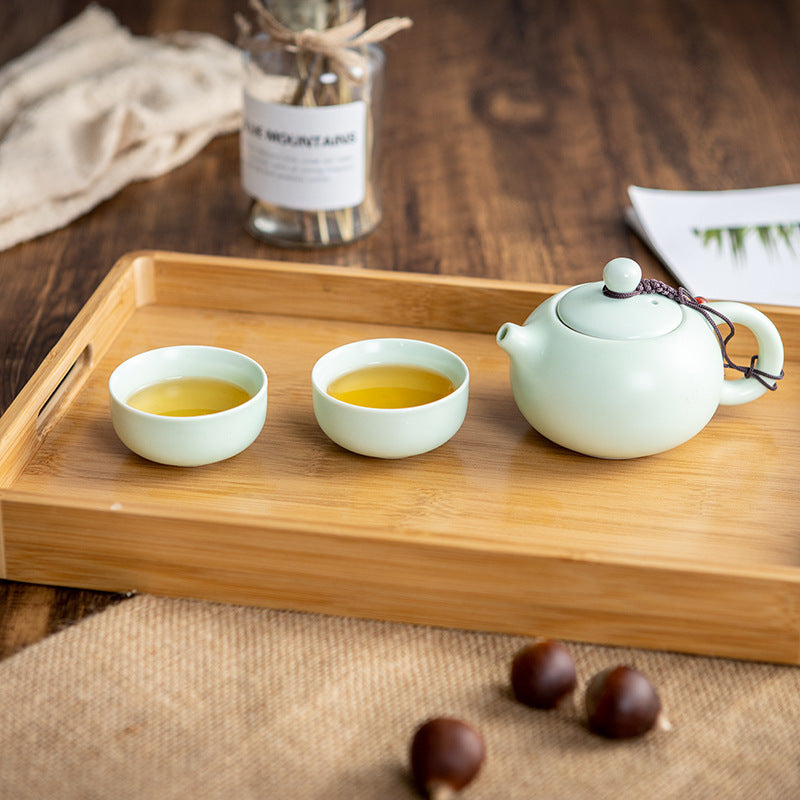 竹制圆角托盘日式简约小托盘家用酒店餐厅茶具托盘水果烘焙竹茶盘Bamboo Rounded-Corner Tray: Minimalist Japanese-Style Small Tray for Home, Hotels and Restaurants; Tea Set Tray; Fruit and Bakery Tray; Bamboo Tea Tray