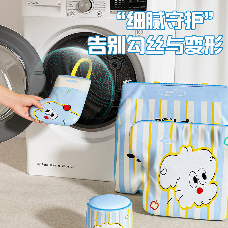 家用卡通洗衣袋洗衣机专用防变形内衣袜子衣物护洗袋旅游便携衣袋Domestic cartoon laundry bag; washing machine-specific, shape-retaining protective bag for underwear, socks and other garments; portable travel laundry bag