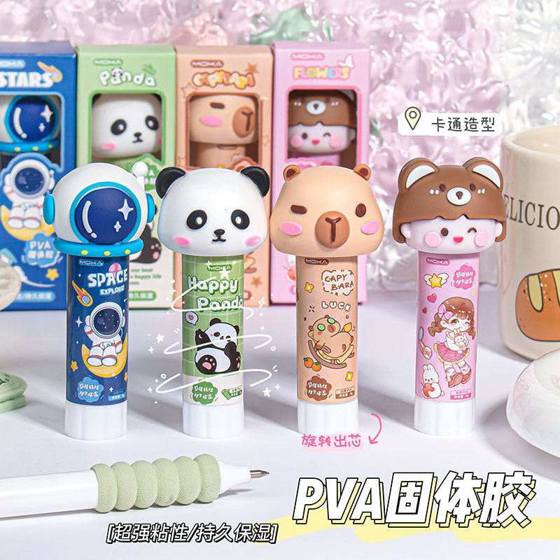 卡通PVA固体胶手工胶棒固体胶儿童胶水用品小学生文具单支盒装 Cartoon-themed PVA Solid Glue, Craft Glue Sticks, Solid Glue, Children's Glue Supplies, Elementary School Stationery, Single-Stick Boxed Set