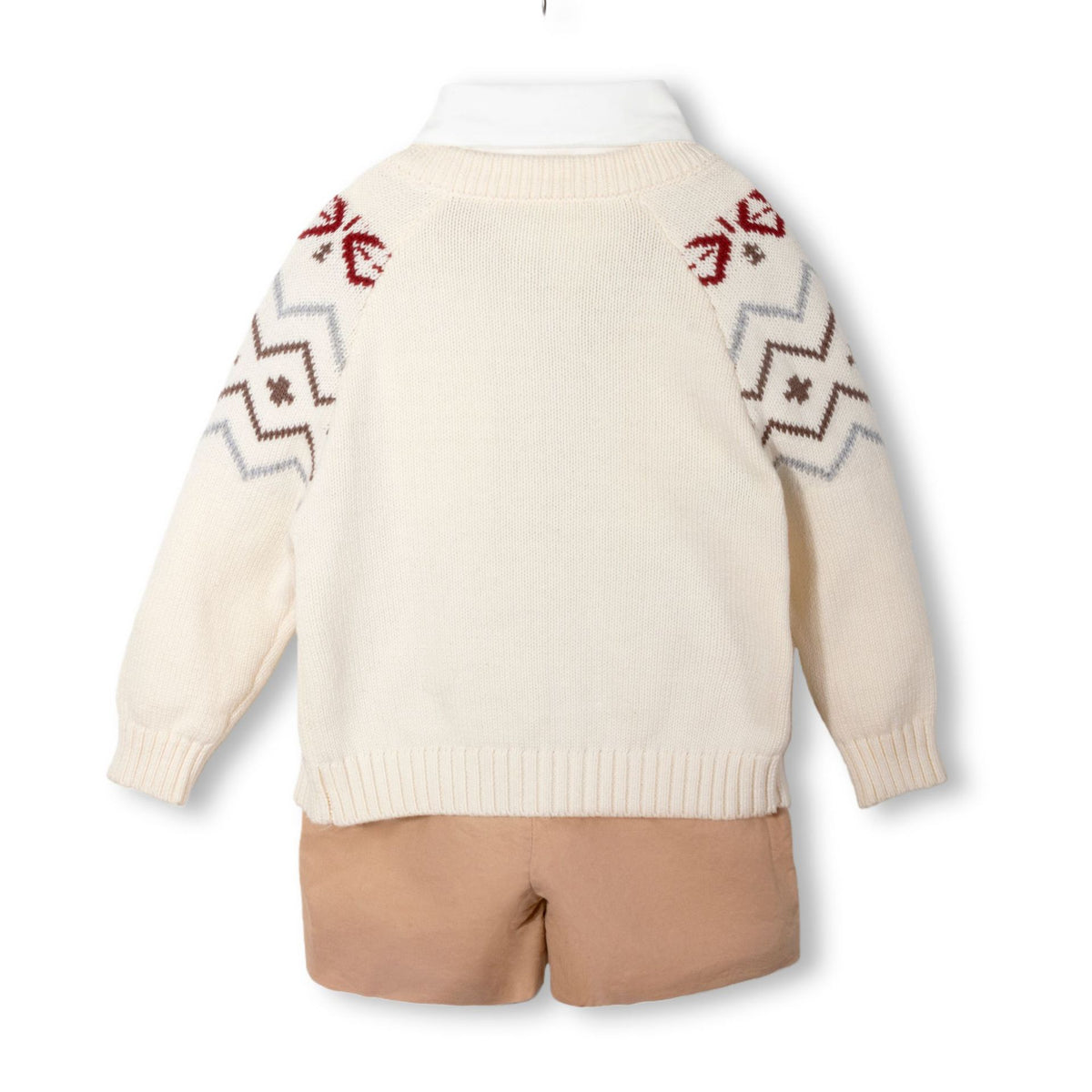 奶huhu针织衫上衣绅士礼服套装男宝宝开衫毛衣童装Cream-Colored Huhu Knit Top, Gentlemen's Formal Suit Set, Boys' Cardigan, Children's Clothing