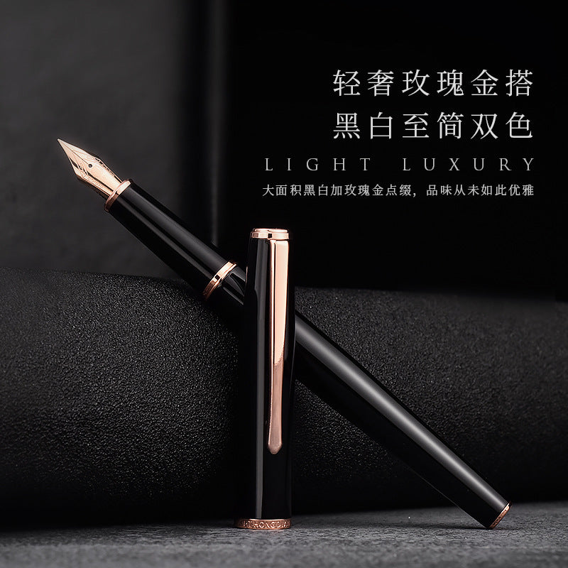 工厂批发直销典钢笔玫瑰金高档男女复古送礼情侣笔刻字商务办公Factory Wholesale Direct Sales: Classic Rose Gold Pens – High-End Unisex Retro Gift Pens for Couples, Engraved, for Business and Office Use