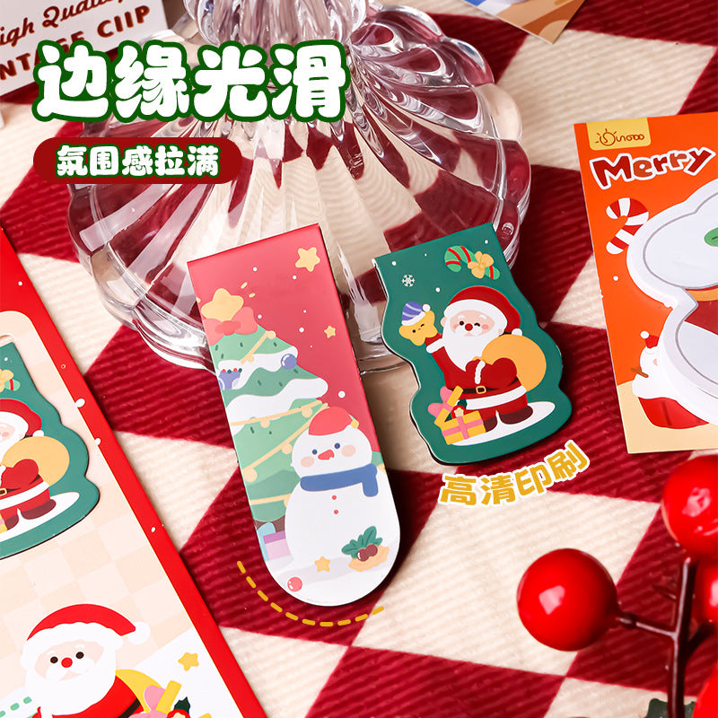 圣诞礼物磁性书签学生圣诞节精美文具小礼品创意书页夹学生文具Christmas Gift Magnetic Bookmarks: Exquisite Christmas Stationery Gifts for Students, Creative Bookmark Clips, Student Stationery