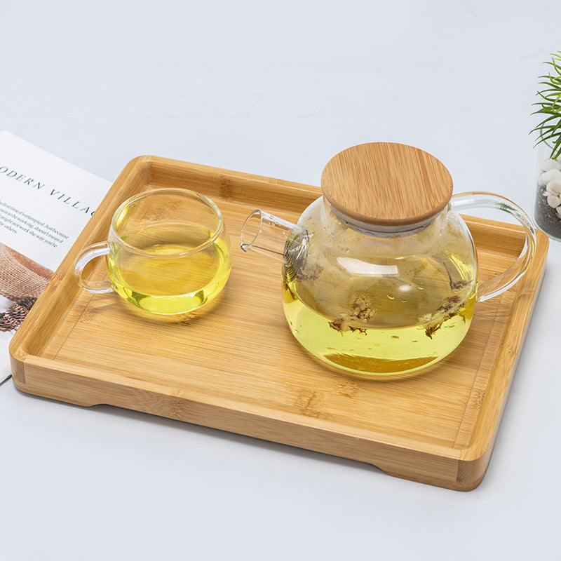 全竹长方形圆角托盘家用面包水果托盘酒店水杯托盘简约甜品盘茶盘All-bamboo rectangular tray with rounded corners; home-use bread and fruit tray; hotel glass coaster; minimalist dessert plate; tea tray