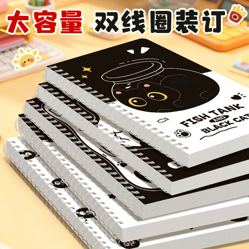 可爱高颜值A5线圈本学生奖品迷你卡通笔记本便携办公记事本子 Cute, Stylish A5 Spiral-Bound Notebook—Student Prize, Mini Cartoon Notebook, Portable Office Notepad