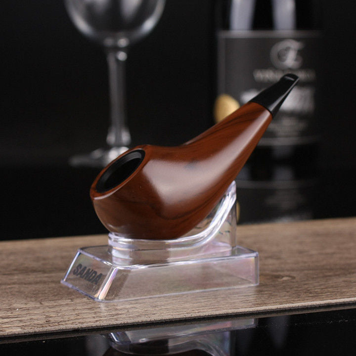 102耐用胶木鸡腿斗小过滤烟斗 黑色礼盒装送配件102 Durable Bakelite Chicken-Leg-Shaped Small Filter Pipe, Black Gift Box with Accessories Included