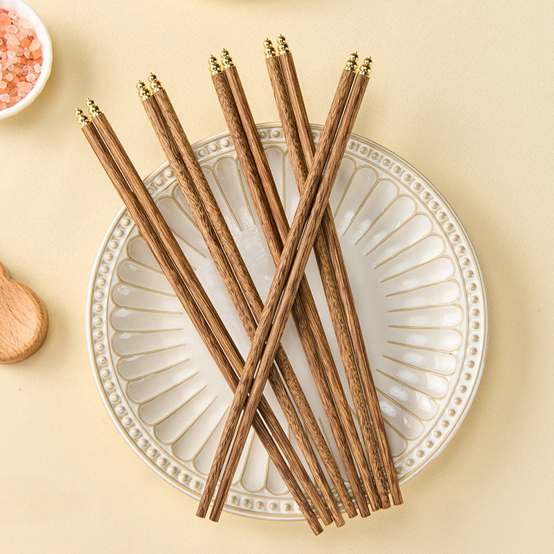 家逸天然实木筷鸡翅木福禄木筷 KAYI Natural Solid Wood Chopsticks "Chicken Wing Wood" Fulu Wooden Chopsticks Gift Set(5 Pairs)