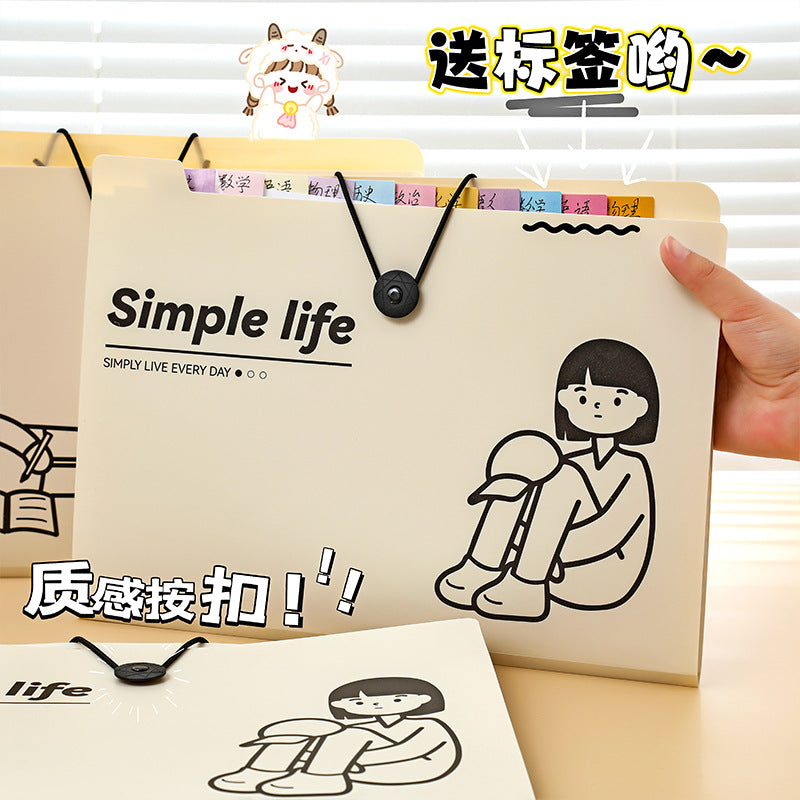 MOKA简生活系列5入8入12入搭扣文件夹PP多层A4文件袋收纳袋风琴包MOKA Simple Living Series 5-Pack, 8-Pack, and 12-Pack Snap-Closure Folders, PP Multi-Pocket A4 Document Bags, Storage Bags, Accordion-Style Bags