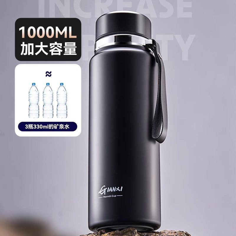 天喜锤纹飘逸杯泡茶壶茶水分离玻璃茶壶过滤花茶壶冲茶器家用茶具Men's Large-Capacity Portable Winter Tea Mug, Stainless Steel Insulated Cup, High-End Business Water Bottle