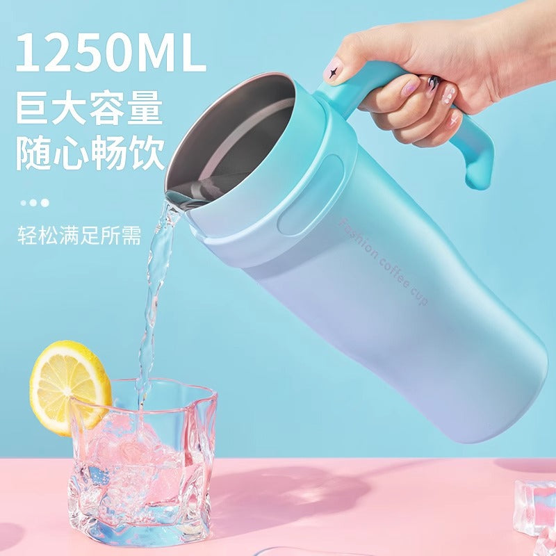 巨无霸保温杯大容量冰霸杯304不锈钢水杯女男生吸管杯子Giant Insulated Cup, Large-Capacity Ice-Keeping Cup, 304 Stainless Steel Water Bottle for Men and Women, Straw Cup