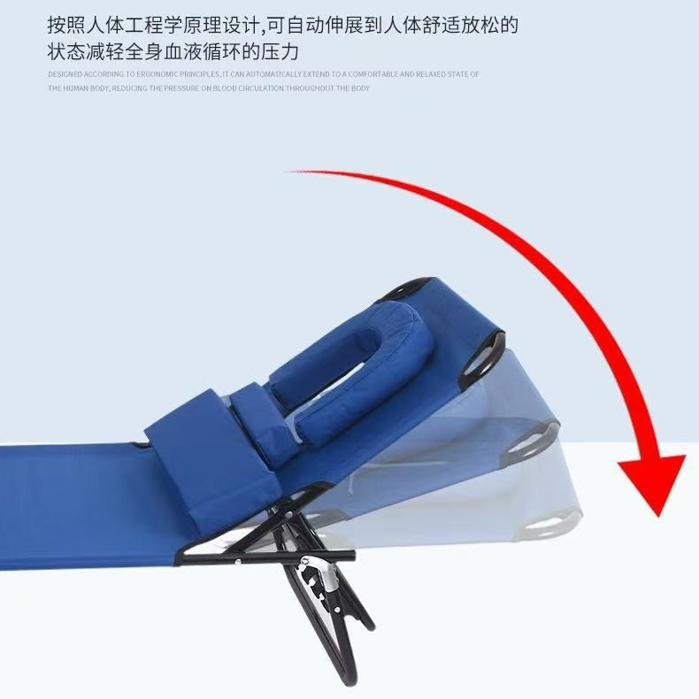 户外折叠沙滩椅带孔三折午休床露营太阳晒背趴椅牛津布Outdoor Amazon Cross-Border Folding Beach Chair with Ventilation Holes, Tri-Fold Nap Bed, Camping Sun Lounger, Oxford Fabric