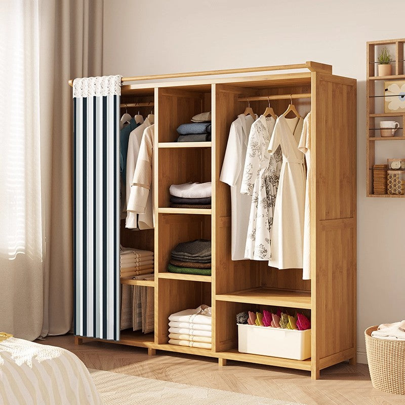 简约实木衣柜 家用大容量 省空间卧室收纳神器Minimalist Solid Wood Wardrobe: Large-Capacity Home Storage, a Space-Saving Bedroom Organisation Essential