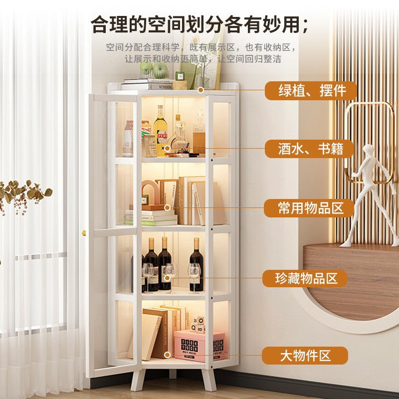 转角柜餐厅角落柜墙边省空间置物柜客厅卧室墙角落地收纳角柜书柜Corner cabinet, dining room corner cabinet, space-saving wall-mounted storage cabinet, living room and bedroom corner floor-standing storage cabinet, bookcase