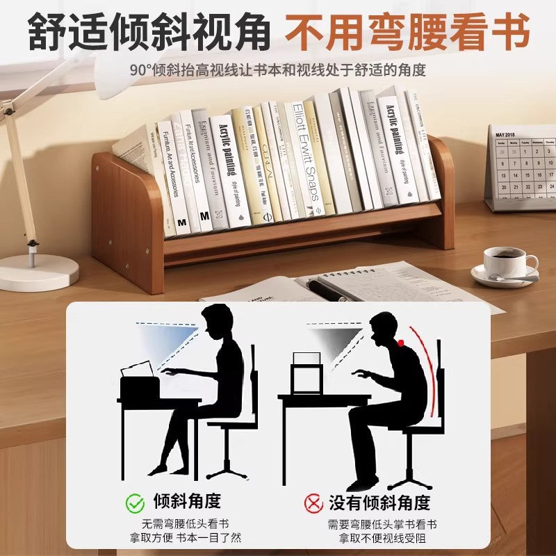 桌面书架置物架桌上学生书桌小型飘窗书台书本收纳立式架子简易Desk bookshelf, storage rack, small student desk, bay window desk, book storage, upright rack, simple