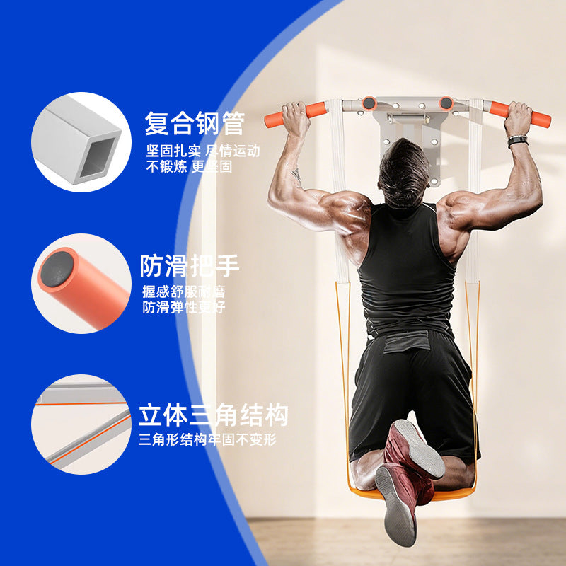 墙体安装可折叠承重强单杠引体向上家用室内健身器材健身工厂批发Wall-mounted, foldable, heavy-duty pull-up bar for home use – indoor fitness equipment, wholesale from Fitness Factory