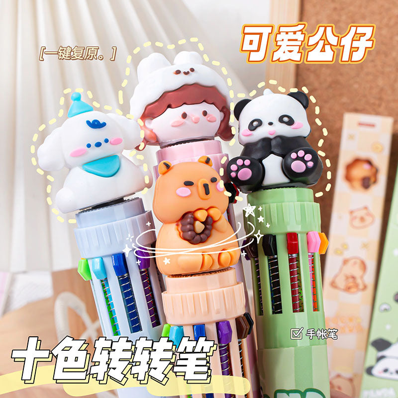 卡皮熊猫卡通圆珠笔 可奇大熊猫动物硅胶头高颜值10色/6色圆珠笔 Kapi Panda Cartoon Ballpoint Pen: Kiki Giant Panda Animal Silicone Tip, Stylish 10-Color/6-Color Ballpoint Pen