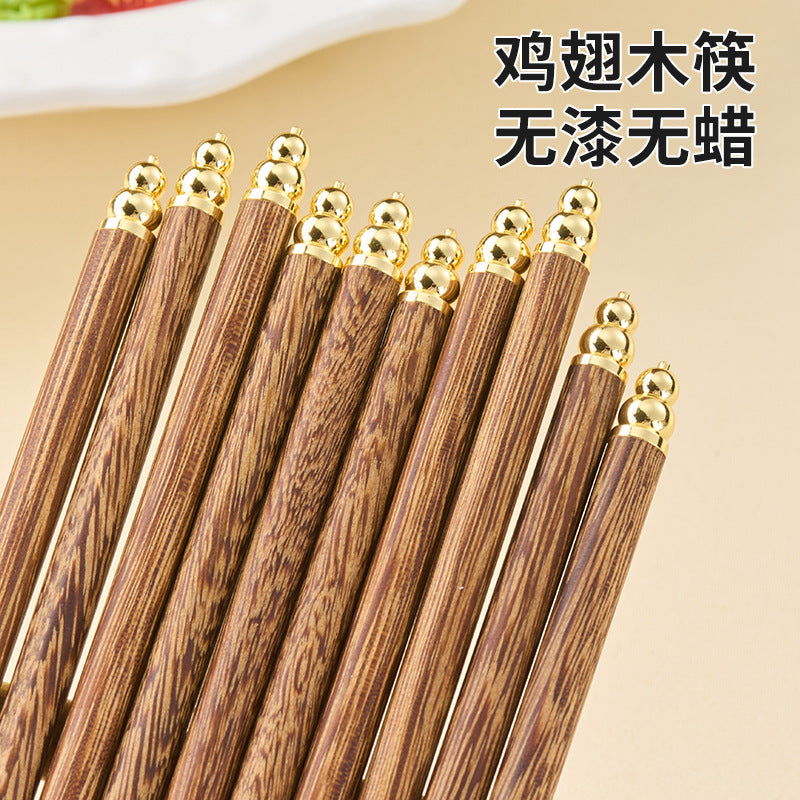 家逸天然实木筷鸡翅木大展鸿兔木筷 KAYI Natural Solid Wood Chopsticks "Great Leap of the Rabbit" Wooden Chopsticks Gift Set(5 Pairs)