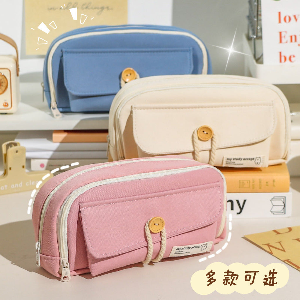 笔袋超大容量铅笔盒文具盒小学生初中ins风简约高中生文具袋Extra-Large Capacity Pencil Case / Stationery Case for Elementary, Middle, and High School Students – Minimalist Design