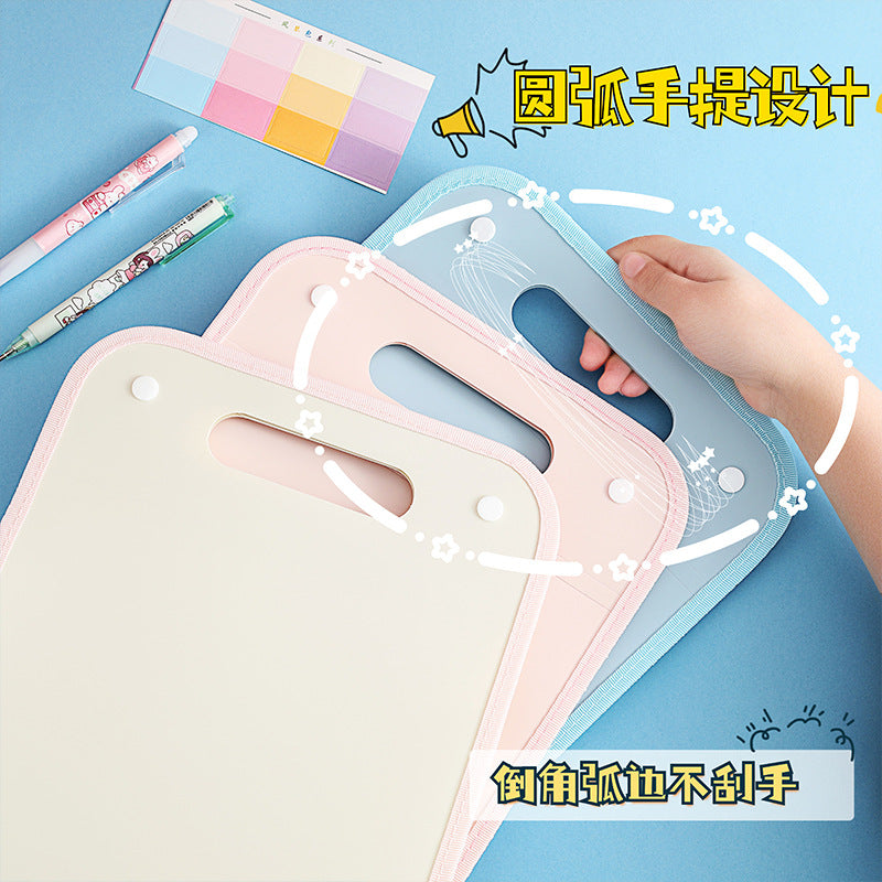 MOKA手提竖式风琴包初中小学生用试卷夹卷子收纳袋整理神器文件袋MOKA Vertical Accordion-Style Tote Bag for Elementary and Middle School Students—Test Paper Holder, Exam Paper Storage Bag, Organization Essential, Document Pouch
