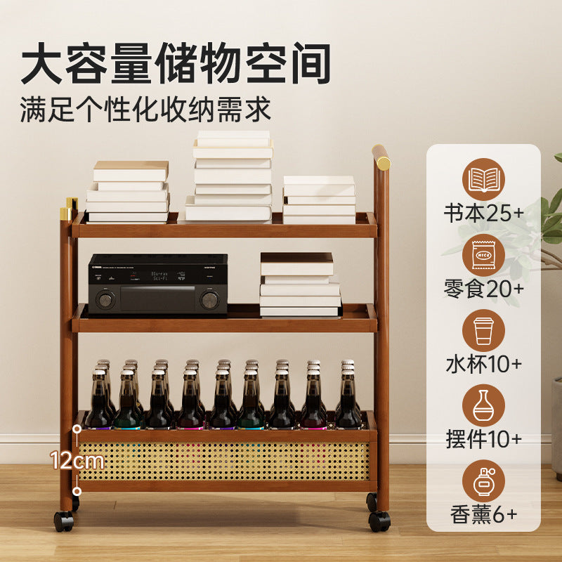 可移动沙发边几客厅家用多功能创意茶几小推车简约置物架Movable Sofa Side Table – Multifunctional, Creative Coffee Table for the Living Room – Home Use – Trolley-Style Minimalist Storage Unit