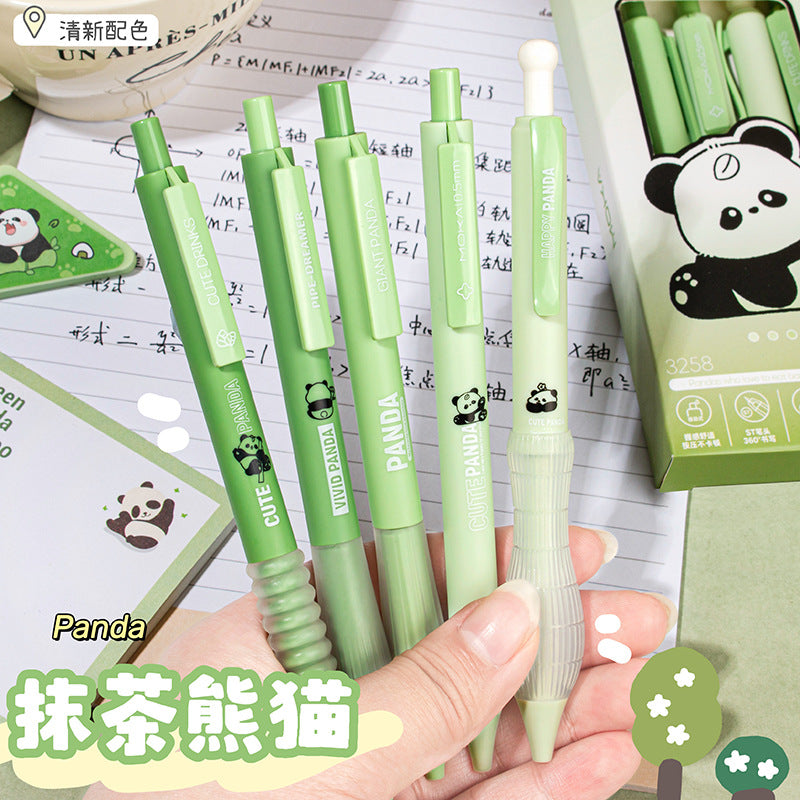 MOKA渐变色按动笔中性笔全聚碳套装创意文具学生刷题笔签字笔黑笔MOKA Gradient-Color Push-Button Ballpoint Pen Set with Full Polycarbonate Barrel—Creative Stationery, Student Study Pen, Signature Pen, Black Ink