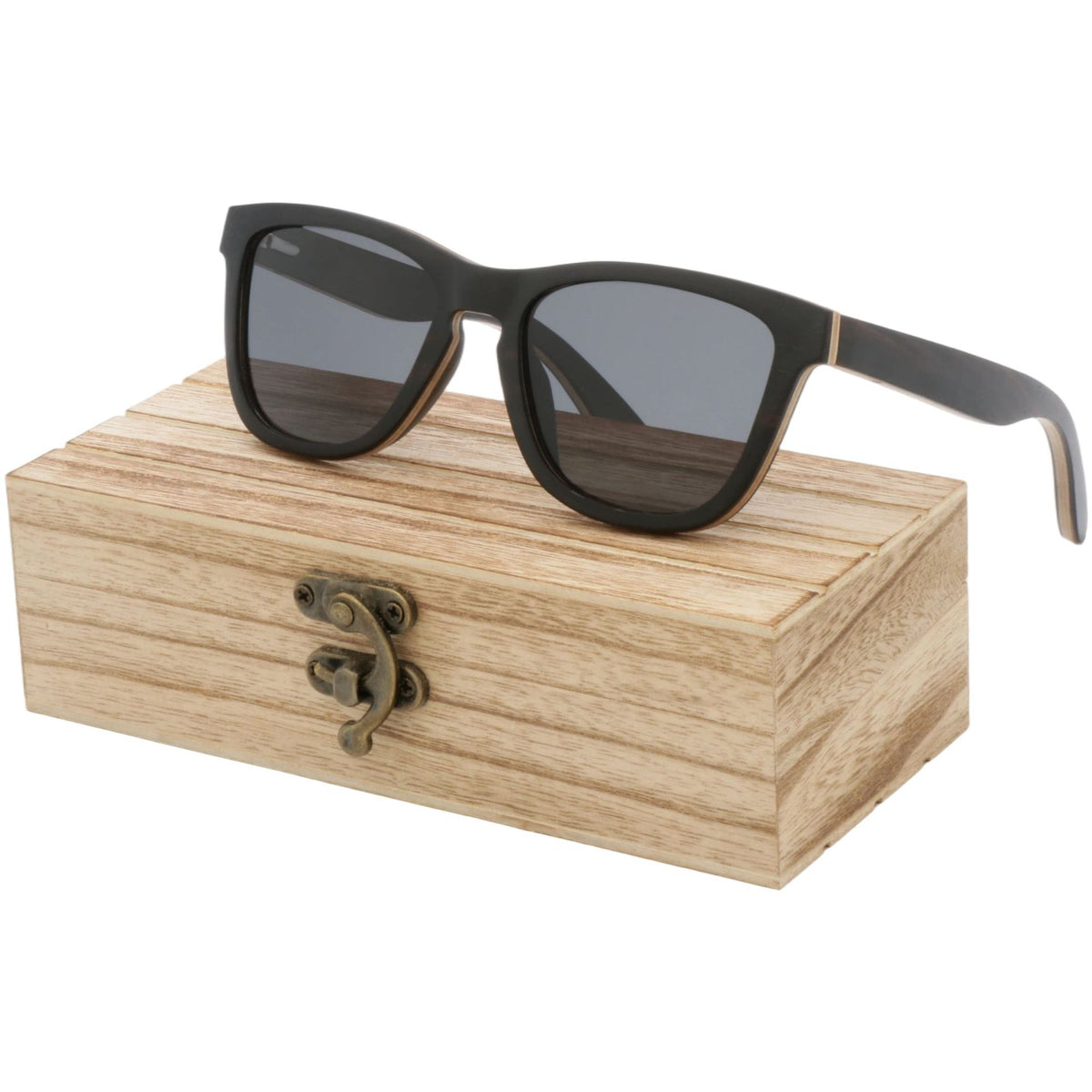 实木夹层镜框墨镜Solid wood laminated-frame sunglasses
