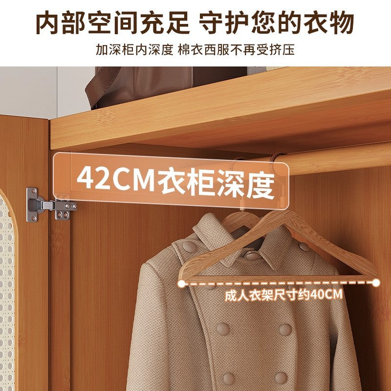 衣柜出租房用简易组装衣柜小户型省空间租房用衣帽架一体收纳柜Wardrobes for rented flats: simple flat-pack wardrobes; space-saving storage units for small flats; coat racks with integrated storage for rented flats